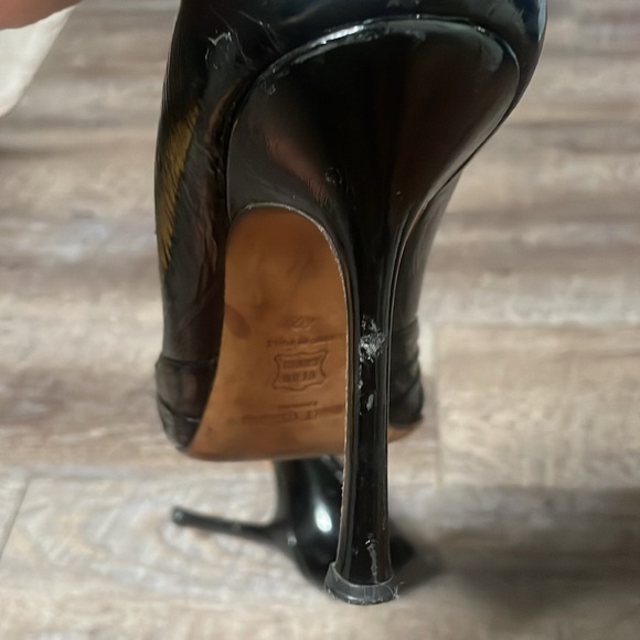 Jimmy Choo leather Peep-Toe Heels - Picture 4 of 9